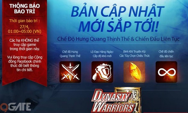 Dynasty Warriors: Unleashed bảo trì, chuẩn bị cho 