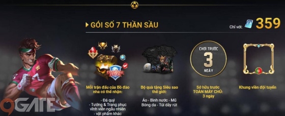 Ở server Việt Nam, game thủ Liên Quân Mobile phải nạp tiền mua skin đề tài bóng đá chứ không được tặng miễn phí.