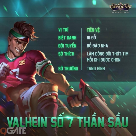 Valhein Ronaldo đã xuất hiện ở server chính thức của Liên Quân Mobile Việt Nam.