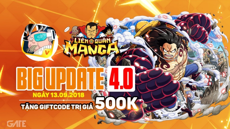 Liên Quân Manga cập nhật phiên bản 4.0, gửi tặng 300 GiftCode trị giá 500.000đ