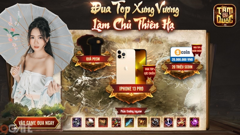 Bùng nổ ngày ra mắt với chuỗi sự kiện đua Top hái lộc rinh iPhone 13 Pro cực hot trong Tam Quốc Chí VTC