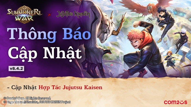 Summoners War của Com2uS hợp tác với Jujutsu Kaisen nhân dịp kỷ niệm 10 năm dịch vụ toàn cầu