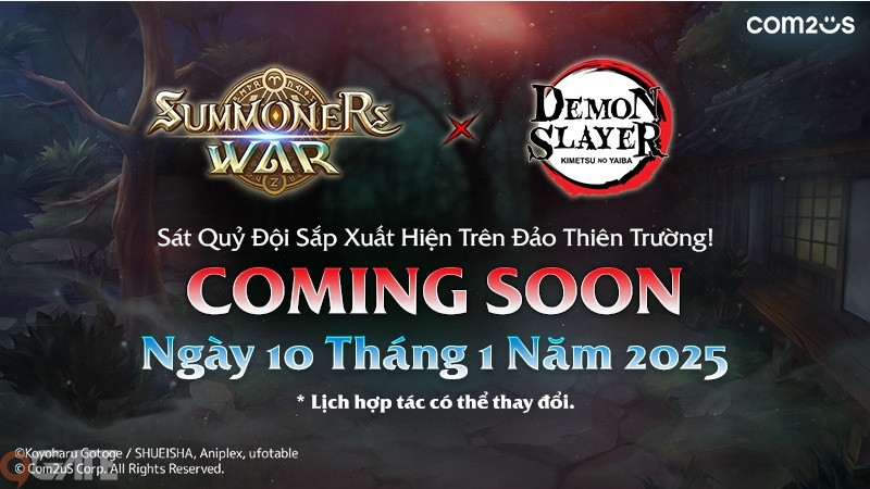 Com2uS thông báo trước về sự kiện hợp tác giữa Summoners War và Demon Slayer: Kimetsu no Yaiba