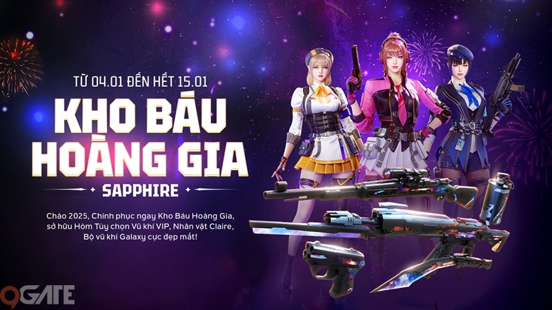 Nghênh đó người đẹp Claire với Kho Báu Hoàng Gia Sapphire Galaxy của Đột Kích