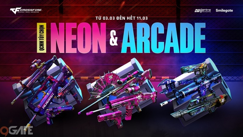 Crossfire khởi đầu tháng 3 sôi động với Kho báu Noble Gold & Unicorn - QCMM Tùy chọn Neon & Arcade