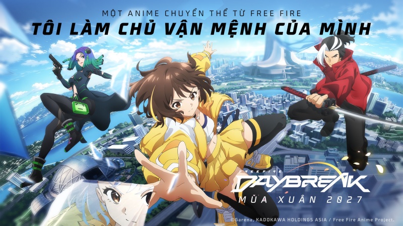 Anime Garena Free Fire chính thức lên sóng Mùa Xuân 2027 với tựa đề Free Fire Daybreak 