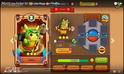 Vua Pocket 3D: Tiến hóa Mega cho Pikachu